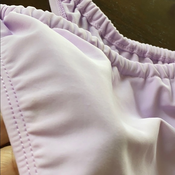 Junior’s Shirred Tie Side Bikini Bottom Lavender - Picture 9 of 9